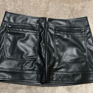 PrettyLittleThing Black Faux Leather Mini Skirt